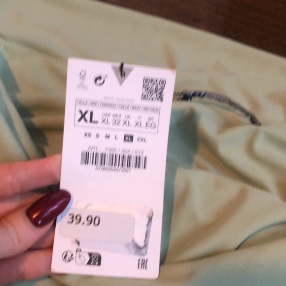 Mint Drawstring Off-the-Shoulder Blouse - Picture 3 of 4